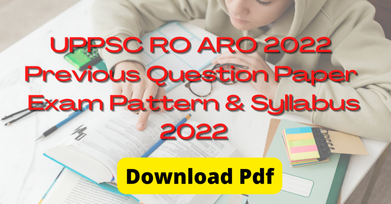 UPPSC RO ARO 2022 Previous Question Paper Pdf- Download Fast